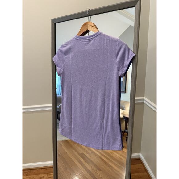 puma t shirt women size Small lavender color short sleeve athletic frornt logo - Picture 1 of 5